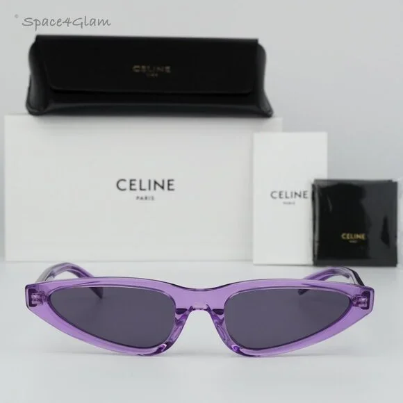Celine CL40231I 81Y BRAND NEW Sunglasses Transparent Violet Geometric Women Celine | Accessories | Celine Cl423i 81y Brand New  main image 3